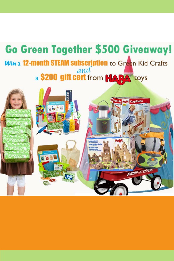 Green Together Giveaway-Win Over $500 in Prizes! Spring giveaway! Green Kid Crafts and HABA Toys Green Together Giveaway!