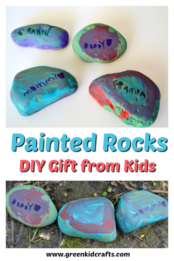 DIY Gift: Painted Rocks for Father’s Day DIY gift that kids can make for mom, dad, grandparents or teachers! Painted rocks craft.